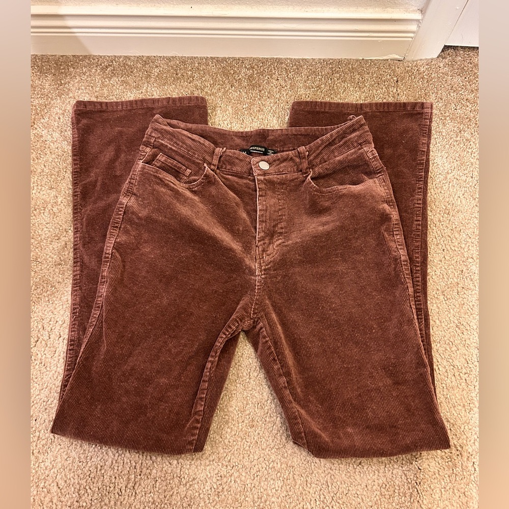 Brown bellbottom velvet jeans